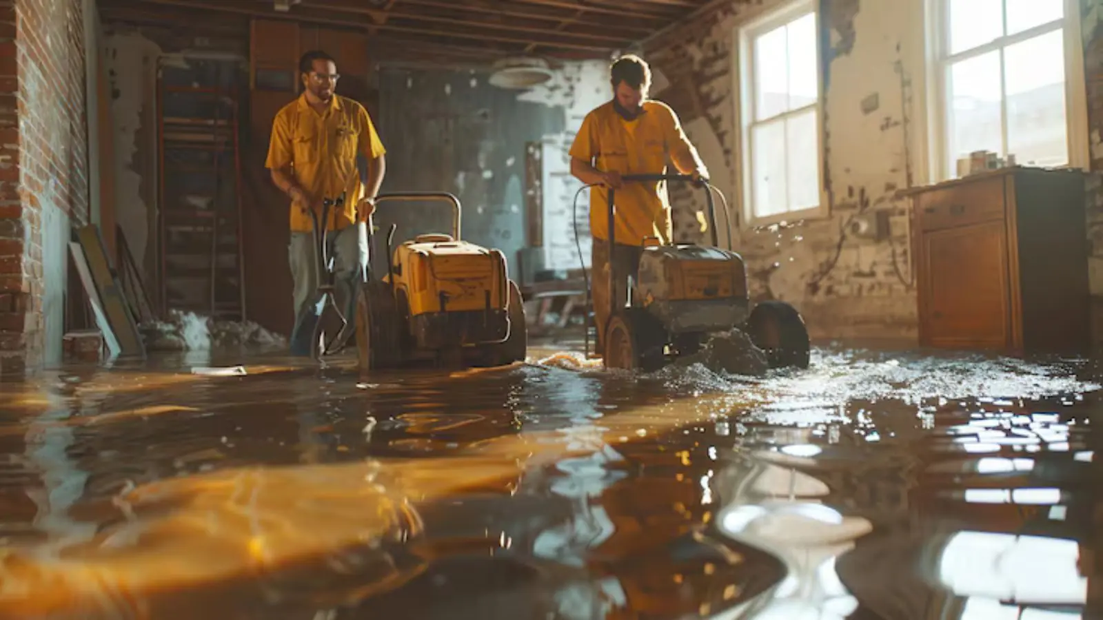 Water damage restoration crew drying a home in Port Hueneme, California